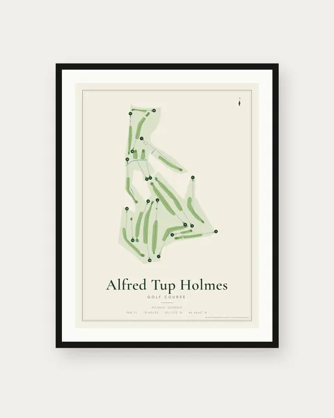 Alfred Tup Holmes Golf Course golf course map print