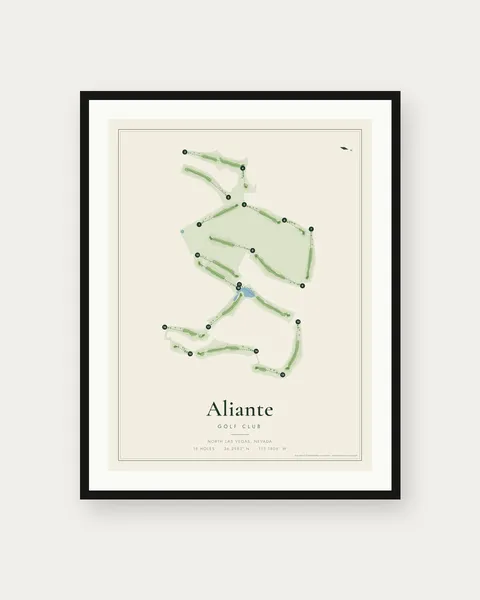 Aliante Golf Club golf course map print