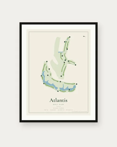 Atlantis Golf Club golf course map print