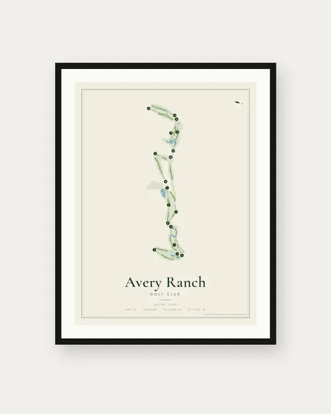 Avery Ranch Golf Club golf course map print