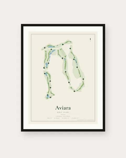 Aviara Golf Club golf course map print