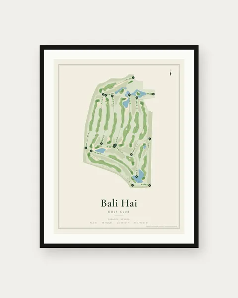 Bali Hai Golf Club golf course map print