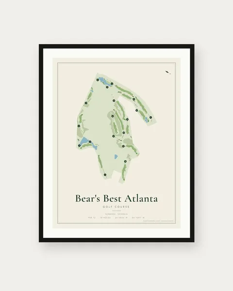 Bear's Best Atlanta golf course map print