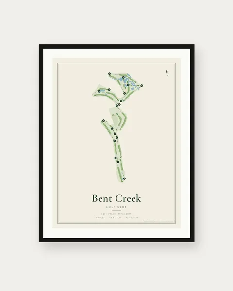 Bent Creek Golf Club golf course map print