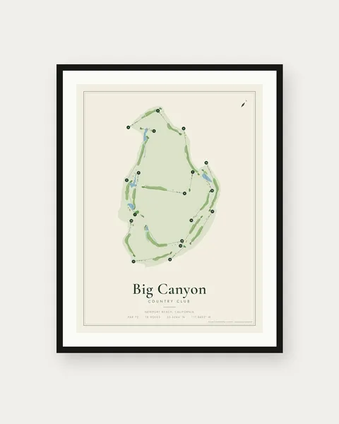 Big Canyon Country Club golf course map print
