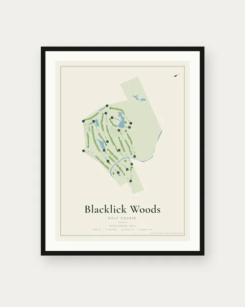 Blacklick Woods Golf Course golf course map print