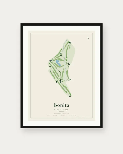 Bonita Golf Course golf course map print