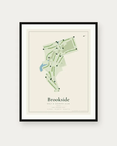 Brookside Golf & Country Club golf course map print