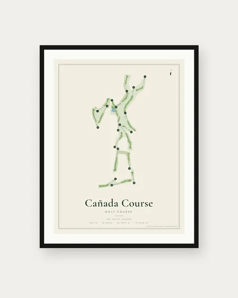 Cañada Course golf course map print
