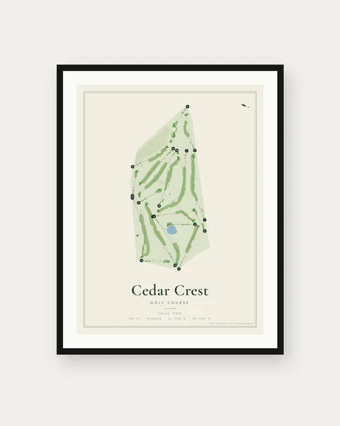 Cedar Crest Golf Course golf course map print