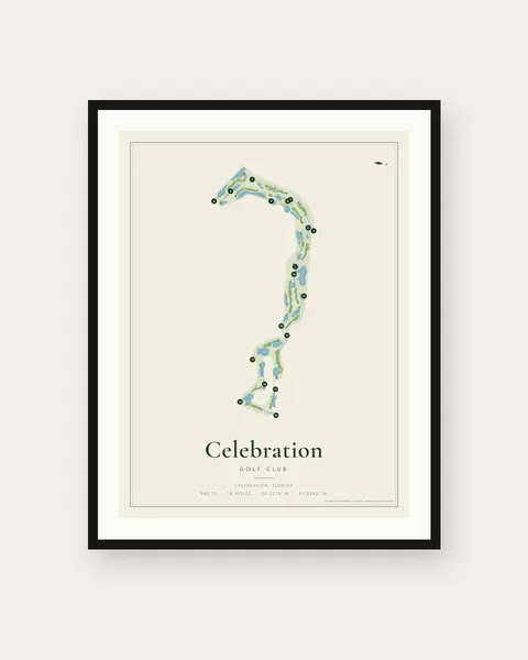 Celebration Golf Club golf course map print