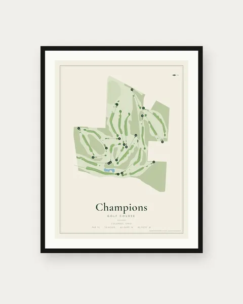 Champions Golf Course golf course map print