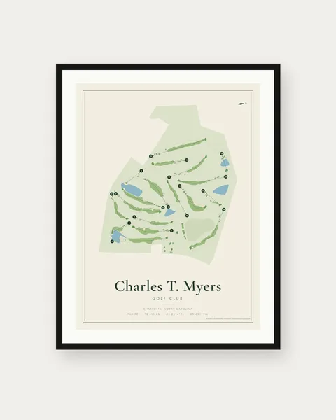 Charles T. Myers Golf Club golf course map print