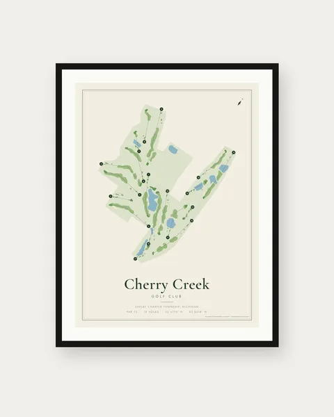 Cherry Creek Golf Club golf course map print