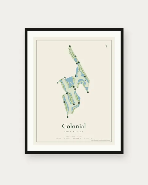 Colonial Country Club golf course map print