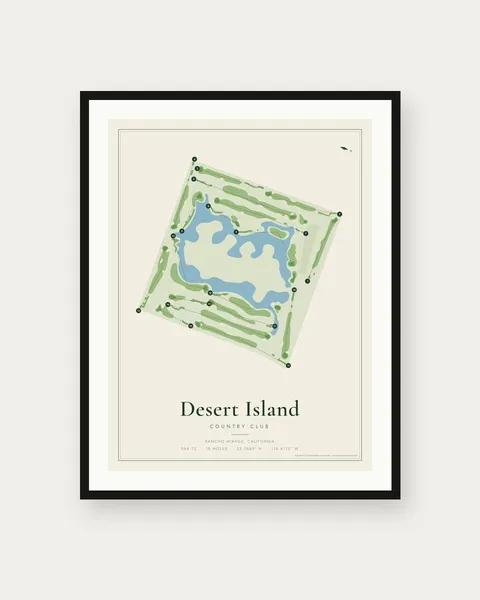 Desert Island Country Club golf course map print