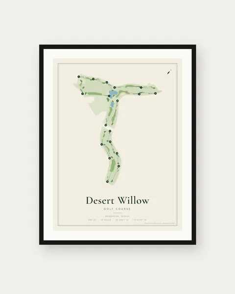Desert Willow Golf Course golf course map print