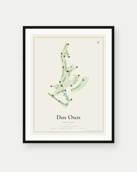 Dos Osos Golf Club golf course map print