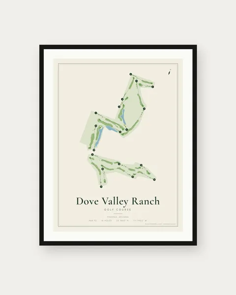 Dove Valley Ranch Golf Course golf course map print