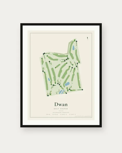 Dwan Golf Course golf course map print