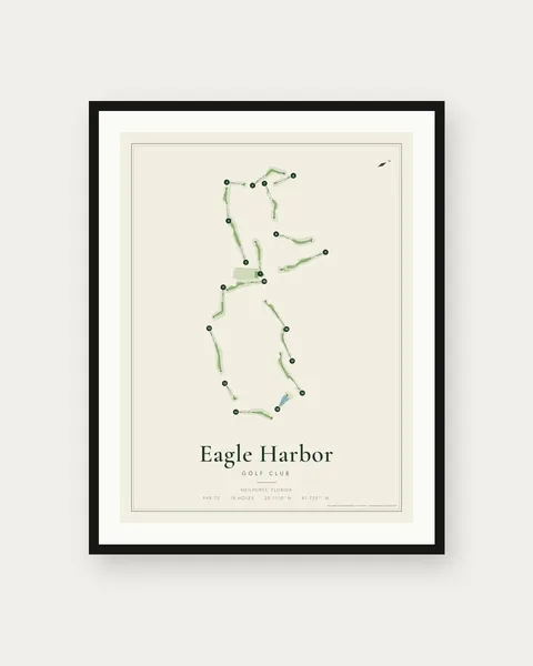 Eagle Harbor Golf Club golf course map print