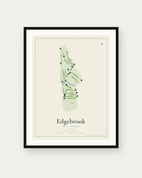 Edgebrook Golf Course golf course map print