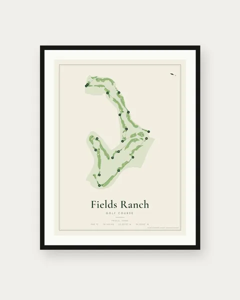 Fields Ranch - East Course golf course map print