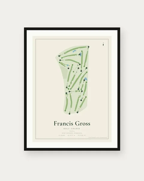 Francis Gross Golf Course golf course map print
