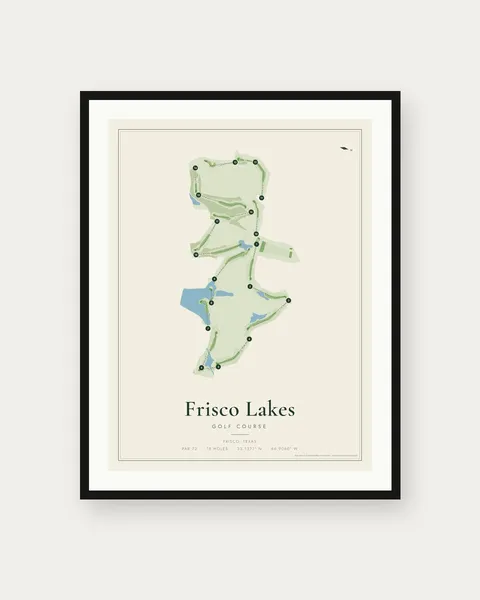 Frisco Lakes Golf Course golf course map print