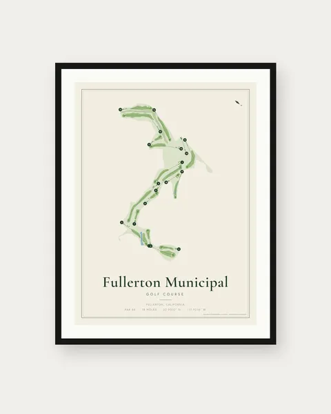 Fullerton Municipal Golf Course golf course map print