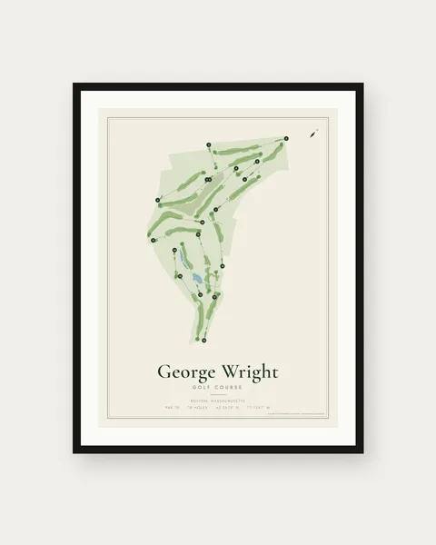 George Wright Golf Course golf course map print