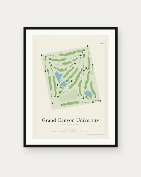 Grand Canyon University Golf Course golf course map print