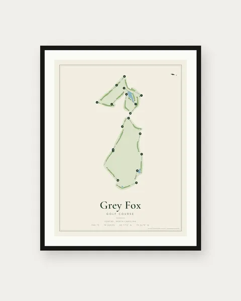 Grey Fox golf course map print
