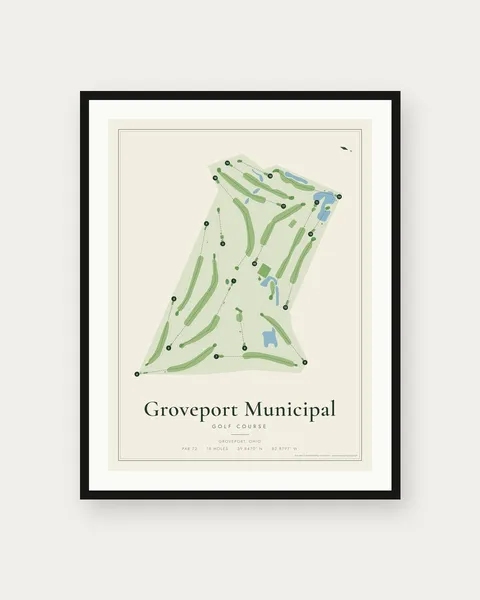 Groveport Municipal Golf Course golf course map print