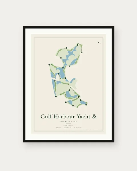 Gulf Harbour Yacht & Country Club golf course map print
