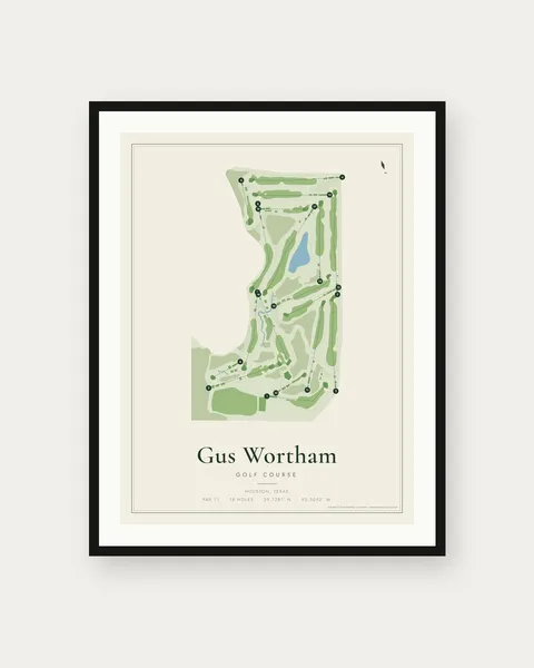 Gus Wortham Golf Course golf course map print