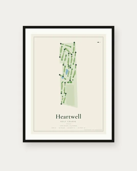 Heartwell Golf Course golf course map print