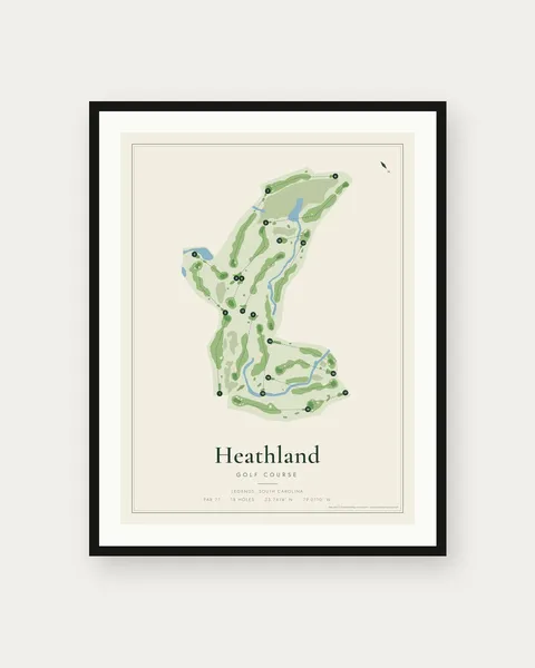 Heathland Golf Course golf course map print