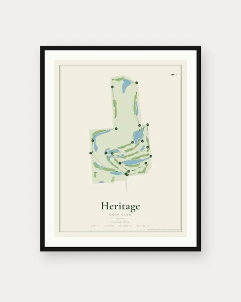 Heritage Golf Club golf course map print