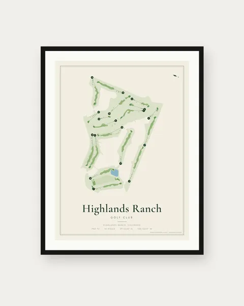 Highlands Ranch Golf Club golf course map print