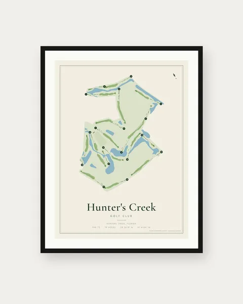 Hunter's Creek Golf Club golf course map print