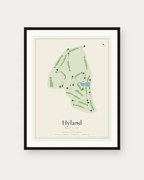 Hyland Golf Club golf course map print