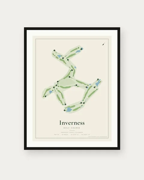 Inverness Golf Course golf course map print