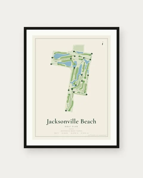 Jacksonville Beach Golf Club golf course map print