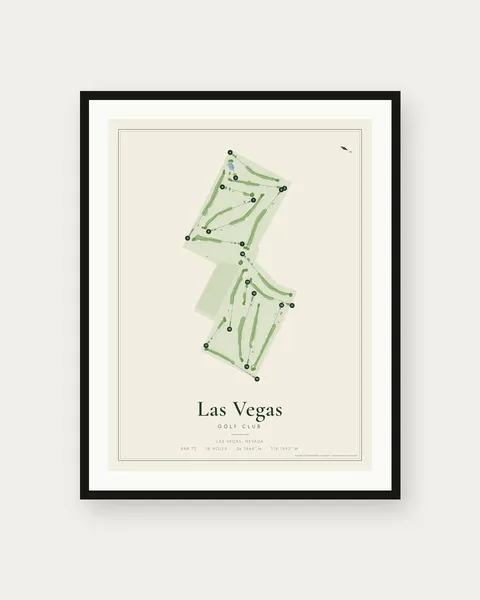 Las Vegas Golf Club golf course map print