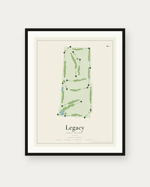 Legacy Golf Resort Phoenix golf course map print