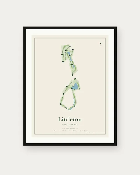 Littleton Golf Course golf course map print