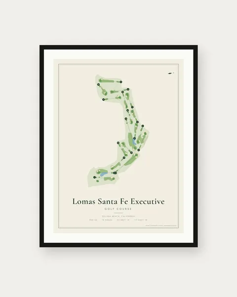 Lomas Santa Fe Executive Golf Course golf course map print