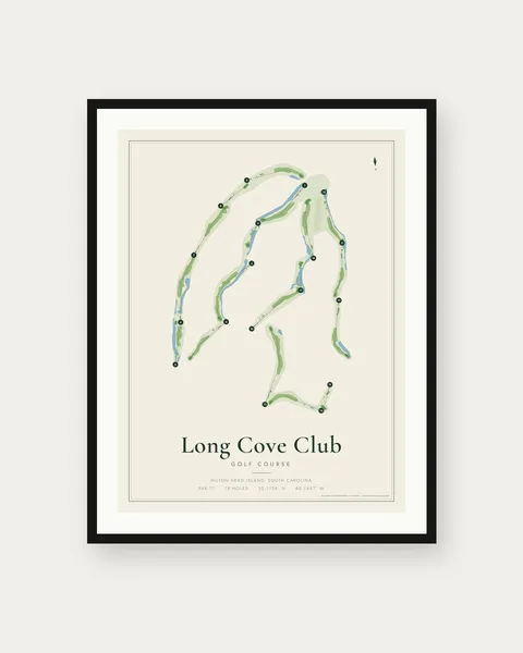 Long Cove Club golf course map print