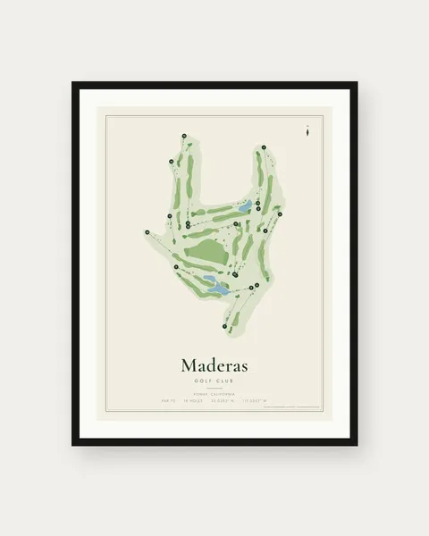 Maderas Golf Club golf course map print